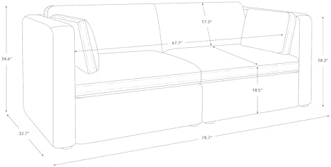 CHITA 78" Modular Sectional Sofa, 2 Seat Modular Couch, Moss Green - Image 2