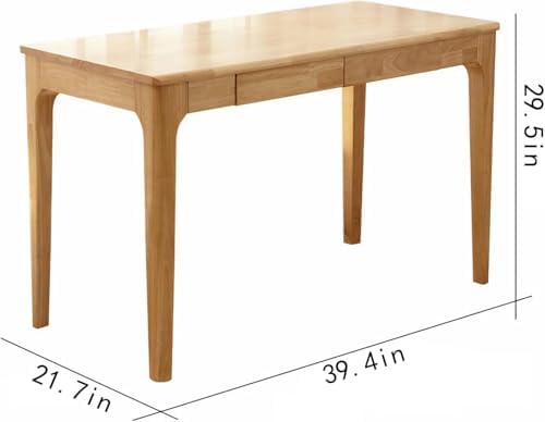 Solid Wood Desk with Drawer, Small Computer Desk - Image 2