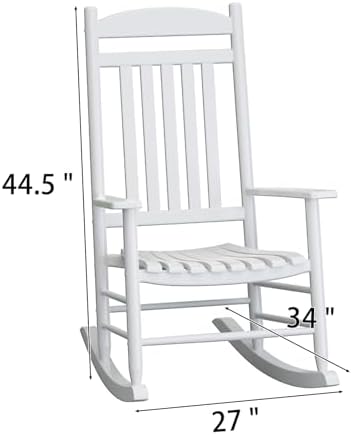 Wooden Outdoor Rocking Chair, Weatherproof Oversized Rocking Chair, Heavy Duty - Image 3