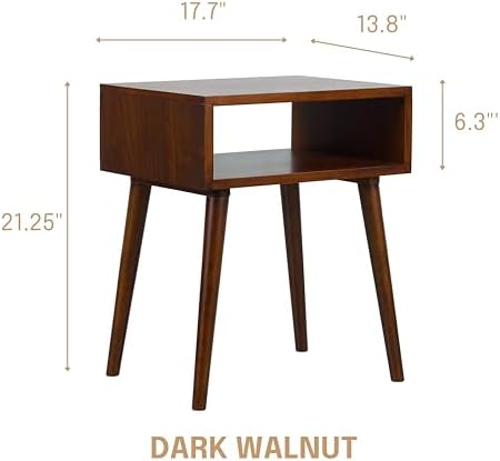 NTC Zoe Solid Wood Nightstand, Mid Century Modern Side Table Bedroom, Bedside - Image 2