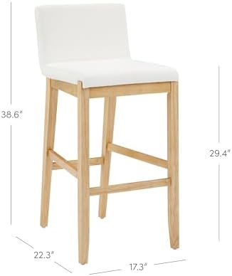 Nathan James Gracie Modern Upholstered Bar Stool, Wooden Bar Stool - Image 2