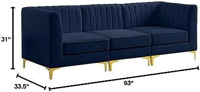 Meridian Furniture 604Navy-S93 Alina Collection Modern | Contemporary Navy - Image 3