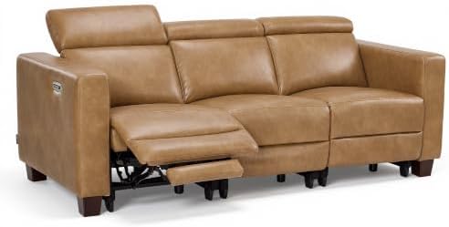 MCombo 85.4'' Zero Wall Hugger Power Recliner Sofa, HL198M3 Toast by MCombo