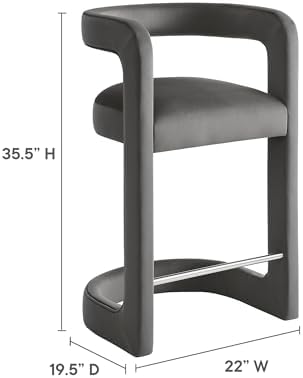 Modway Winslow Performance Velvet Counter Stool - Image 3