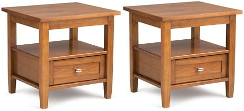 SIMPLIHOME Warm Shaker 20" End Tables in Light Golden Brown by SimpliHome
