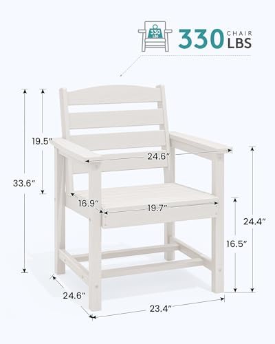 SERWALL Outdoor HDPE Dining Chairs Set of 4 - Image 2