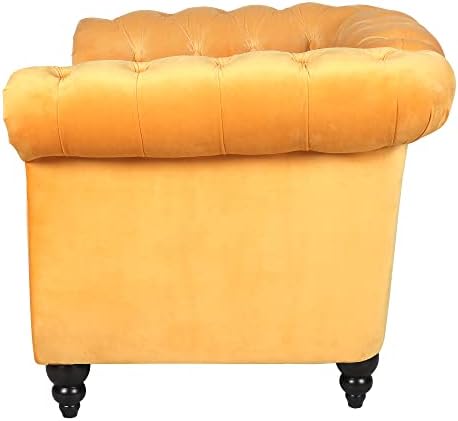 LEVNARY Velvet Chesterfield Armchair, Modern Sofa Chair - Image 4