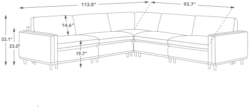 CHITA 114” Super Large Sectional Modular Sofa, Down Filled, 5 Seat - Image 2