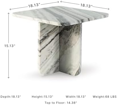 Signature Design by Ashley Baretton Marble Coffee Table, Square Nesting Design - Image 3