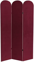 Red Lantern 6 ft. Classic Arch Velvet Room Divider Burgundy 3 Panel by RedLantern