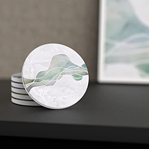 UMIRRO Absorbent Ceramic Stone Coasters Set of 6 - Image 6