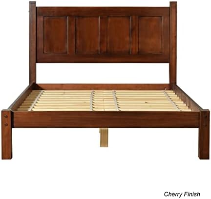 Grain Wood Furniture Shaker Solid Wood Panel Platform Bed, Full Size - Image 4
