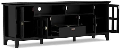 SIMPLIHOME Artisan TV Stand and Bookcase in Black - Image 3