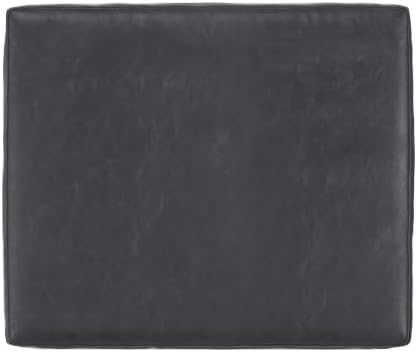 SIMPLIHOME Morrison 33" Wide Genuine Leather Rectangle Ottoman in Grey - Image 6