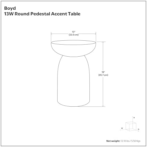 SIMPLIHOME Boyd 13" Wide Solid Wood Round End Table in White Wash - Image 2