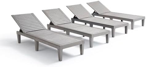 Nestl Lounge Chair Outdoor, Tanning Chair, Chaise Lounge Outdoor Set of 4 by Nestl