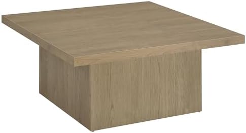 Coaster Devar 35.5-Inch Living Room Square Coffee Table, Latte 710918 by CoasterFineFurniture