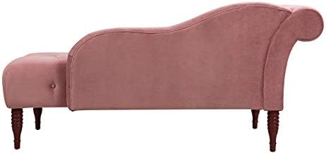 Jennifer Taylor Home Samuel Tufted Roll Arm Chaise Lounge, Ash Rose Pink Velvet - Image 6