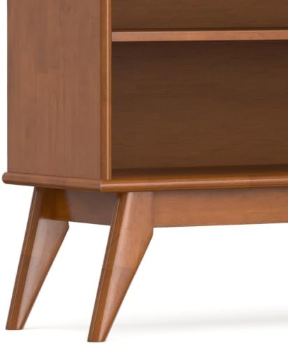 SIMPLIHOME Draper 64" Wide Solid Wood 6-Shelf Bookcase in Teak Brown - Image 7