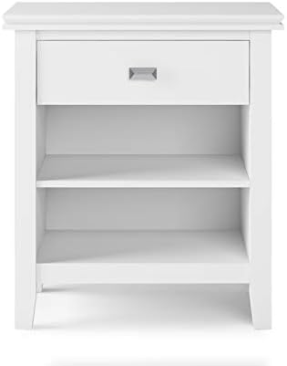 SIMPLIHOME Artisan 24" Wide Solid Wood Bedside Table in White - Image 5