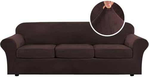 H.VERSAILTEX High Stretch Sofa Slipcover 4 Piece Cover Velvet Furniture by HVERSAILTEX