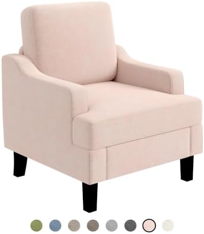 Garvee Pink Comfy Accent Chair, Upholstered Armchair - Image 7