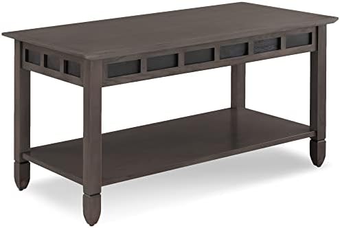 Leick Home Sibley Coffee Table, Solid Wood, Slate Tile Details, Bottom Display by LeickFurniture