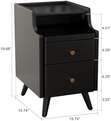 AQIMUELE Wood Nightstand, Bedside Table - Image 2