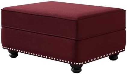 31.5" Velvet Ottoman for Modular Sofa Set, Upholstered Footrest Bench by GDFStudio