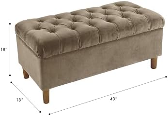 HomePop 40" Ainsley Button Tufted Storage Bench - Image 3