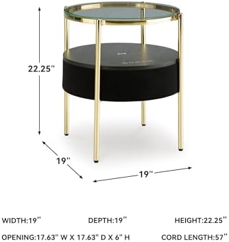 Signature Design by Ashley Nedman Modern Tempered Glass Tabletop Accent Table - Image 3