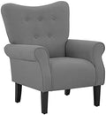 YOLENY Modern Accent Chair, High Back Armchair, Upholstered Fabric Button by YOLENY