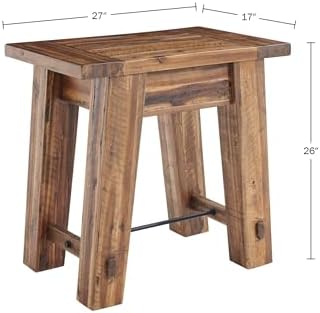 Alaterre Durango Rustic Industrial Solid Wood End Table/Nightstand Set of 2 - Image 3