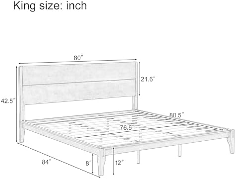 Merax King Size Bamboo Platform Bed Frame - Image 2