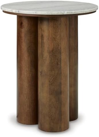 Signature Design by Ashley Accent Table, Warm Brown Wood Legs by Unknown