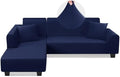 KinCam Sectional Couch Covers Stretch L Shape Sofa Covers, Dark Blue by KinCam