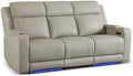 Dual Motor Power Reclining Sofa, Breathable Leather Reclining Couch by Neptane