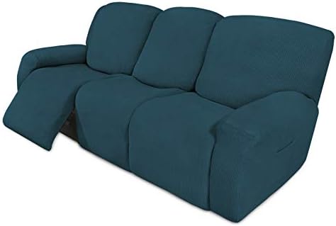 Easy-Going 8 Pieces Recliner Couch Stretch Sofa Slipcover Deep Teal by Easy-Going