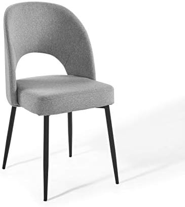 Modway Rouse Upholstered Fabric Side Black Light Gray - Image 4