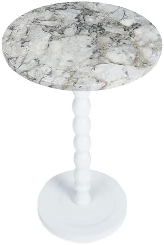 Small Marble Side Table, Round End Table by Unknown