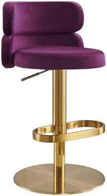 Bar Stool, Swivel Adjustable Velvet Counter Stool - Image 4
