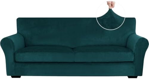 XINEAGE 3-Piece Velvet Sofa Cover, Couch Covers by XINEAGE