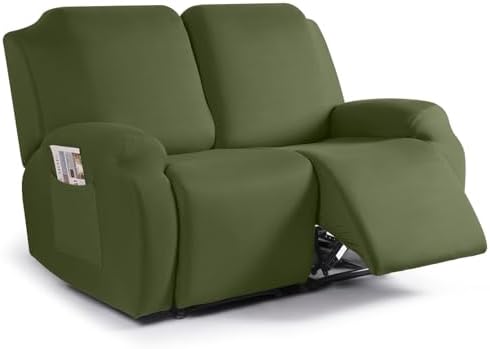 TAOCOCO Recliner Loveseat Slipcover, 2 Pieces Polyester Fabric Stretch Sofa by TAOCOCO