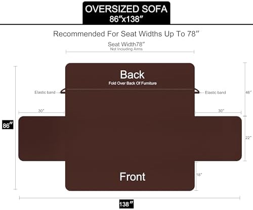 U-NICE HOME Large Sofa Cover Reversible Couch Cover - Image 6