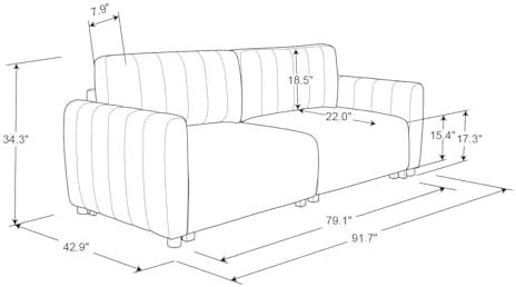 Serta Galway 91.7" Convertible Sleeper Sofa, Queen Size, Wall-Hugging - Image 2