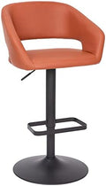 Flash Furniture Vinyl Adjustable Barstool, Cognac/Black by FlashFurniture