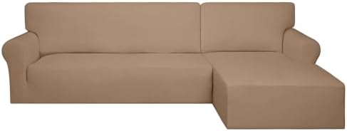 PureFit Stretch Sectional Couch Covers 2 pcs Non Slip L Shape Sofa Cover by PureFit