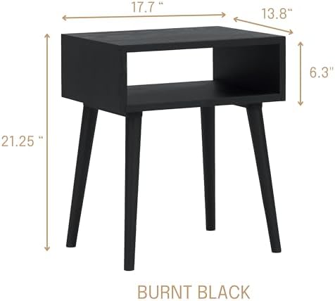 NTC Solid Oak Zoe Nightstand, Mid Century Modern Side Table Bedroom, Bedside - Image 2