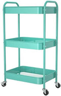 3-Tier Rolling Cart, Metal Utility Storage Carts by PNVXNUS