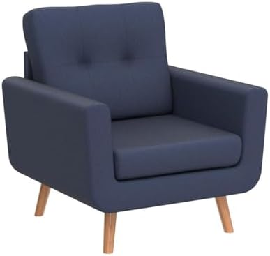 Tbfit Linen Fabric Single Sofa, Accent Chair, Mid Century Modern Armchair - Image 4
